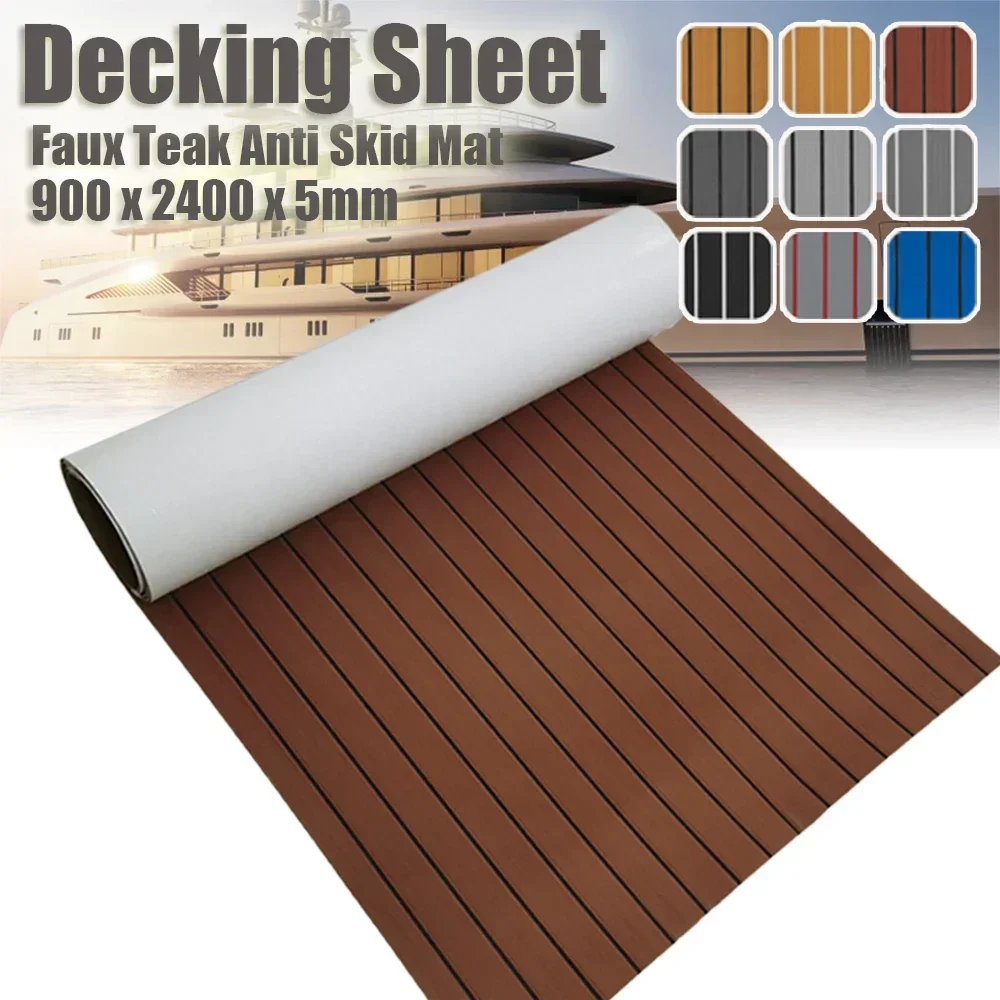 Fishing Boat Fiberglass - 900x2400x5mm EVA Foam Faux Teak Vloeren